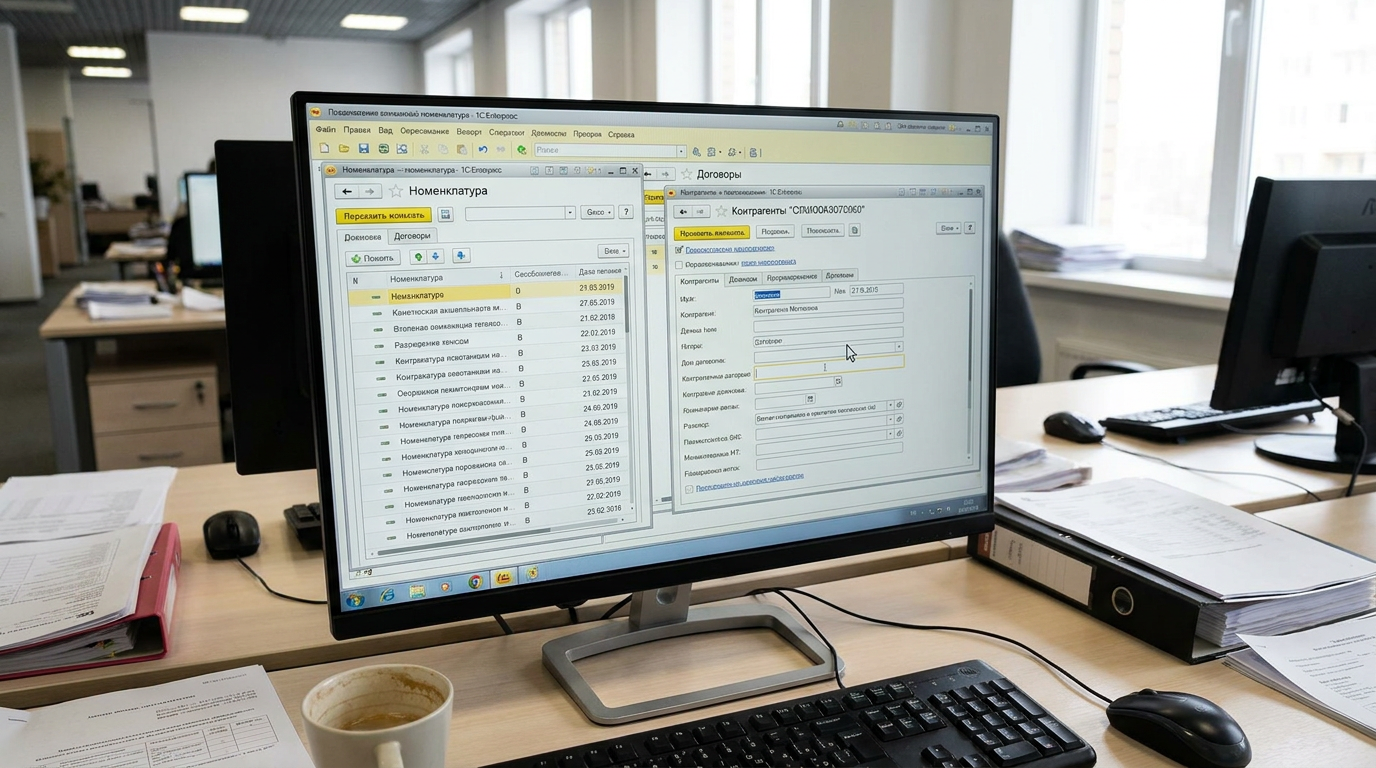 Документы и справочники в 1С:ERP в 2026 году: номенклатура, договоры, контрагенты и роль ИИ