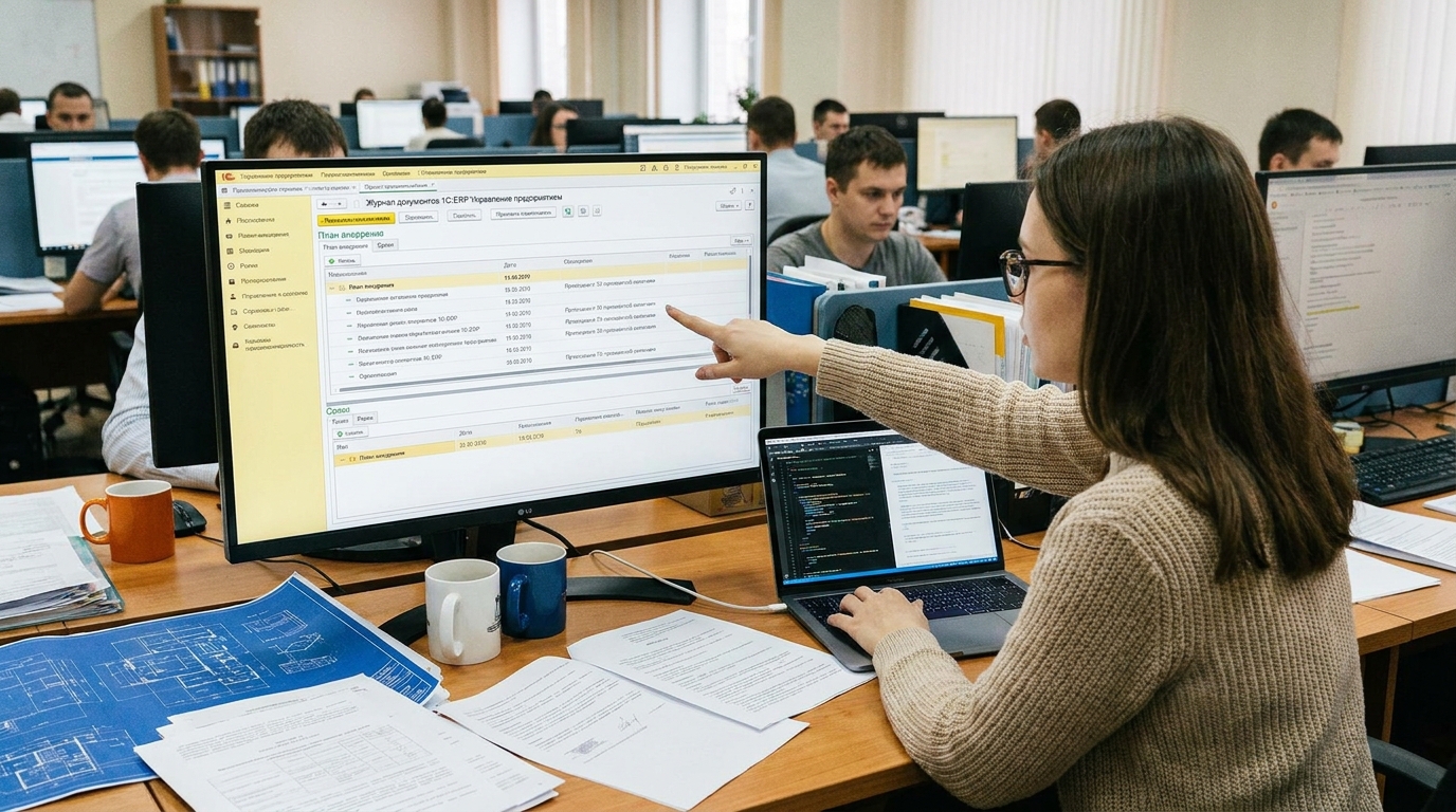 Внедрение 1С:ERP в 2026 году: этапы проекта, сроки и подводные камни