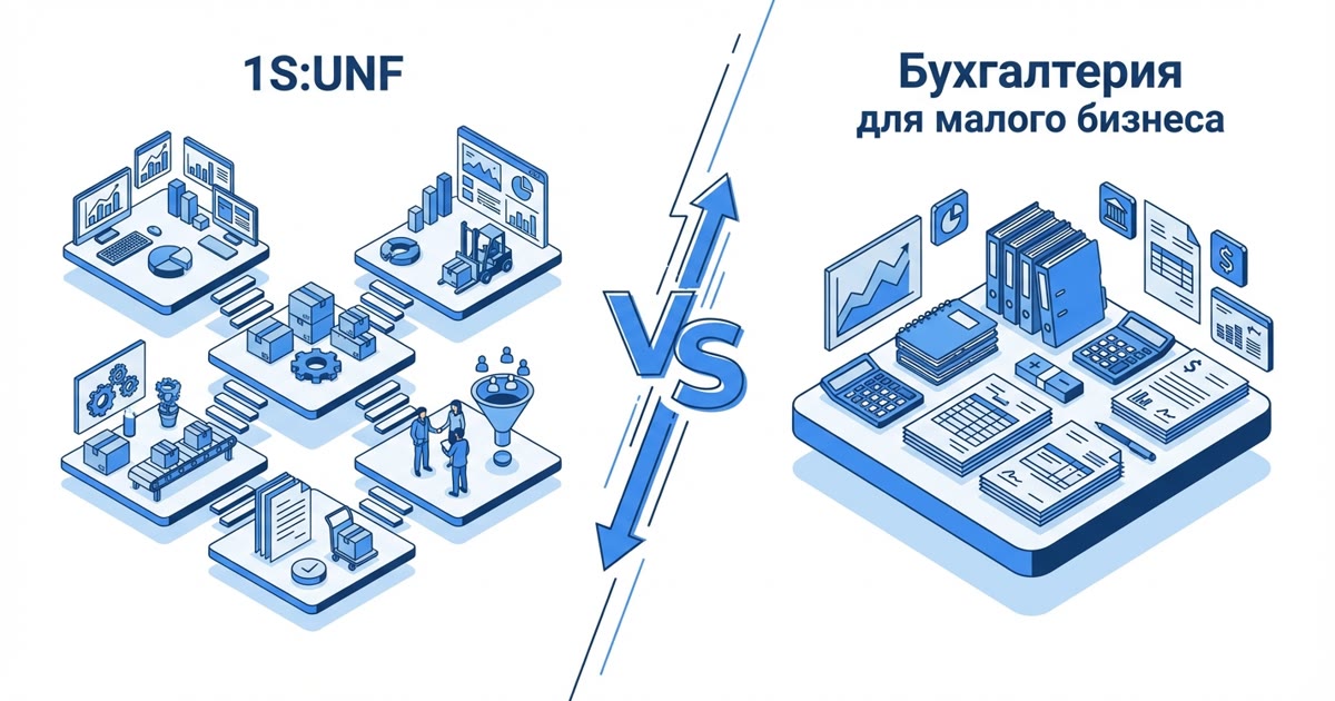 1С:УНФ vs 1С:Бухгалтерия — что выбрать для малого бизнеса